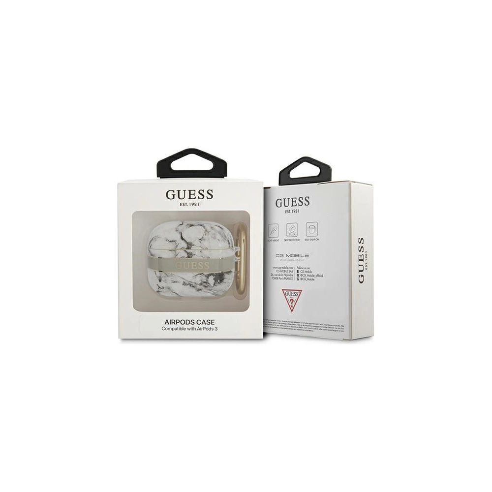 Etui Guess GUA3HCHMAG Apple AirPods 3 szary/grey Marble Strap Collection