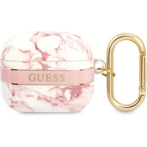 Kup Etui Guess GUA3HCHMAP Apple AirPods 3 różowy/pink Marble Strap Collection - GUE1747PNK - {ean13} - Sklep Home Screen