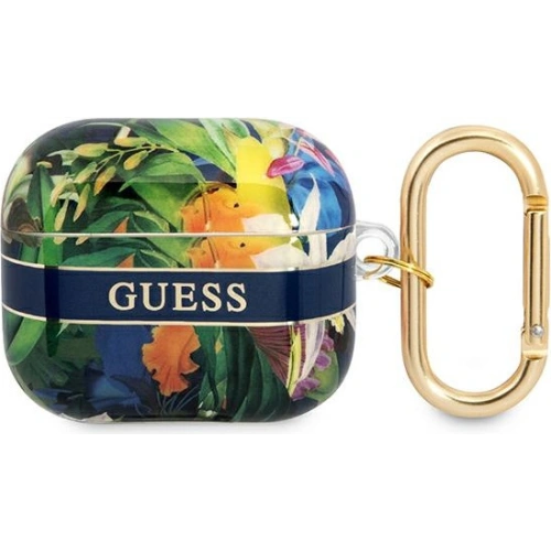 Kup Etui Guess GUA3HHFLB Apple AirPods 3 modrý/blue Flower Strap Collection - GUE1748BLU - {ean13} - Sklep Home Screen