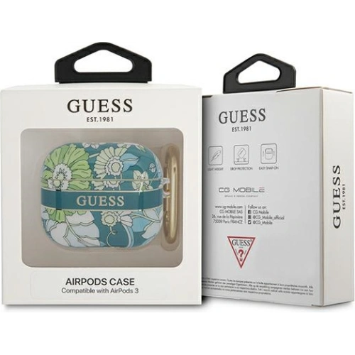 Kup Etui Guess GUA3HHFLN Apple AirPods 3 zielony/green Flower Strap Collection - GUE1749GRN - {ean13} - Sklep Home Screen