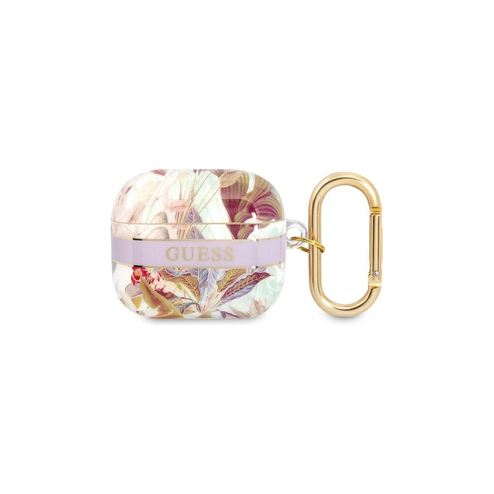 Etui Guess GUA3HHFLU Apple AirPods 3 fioletowy/purple Flower Strap Collection