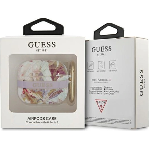 Kup Etui Guess GUA3HHFLU Apple AirPods 3 fioletowy/purple Flower Strap Collection - GUE1750PRP - {ean13} - Sklep Home Screen