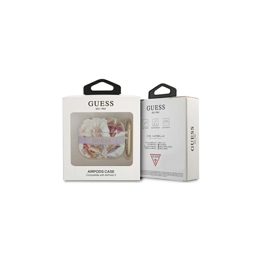 Etui Guess GUA3HHFLU Apple AirPods 3 fioletowy/purple Flower Strap Collection