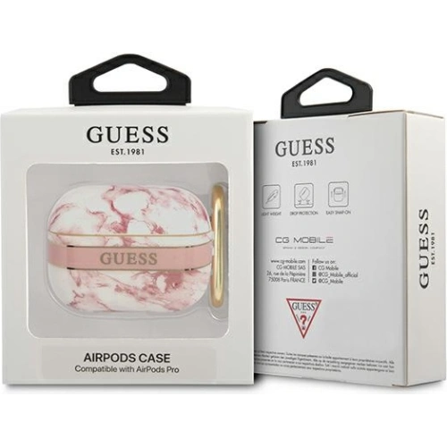 Kup Etui Guess GUAPHCHMAP Apple AirPods Pro różowy/pink Marble Strap Collection - GUE1754PNK - {ean13} - Sklep Home Screen