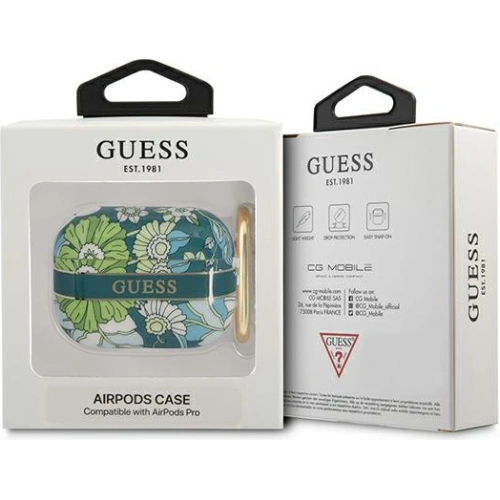 Kup Etui Guess GUAPHHFLN Apple AirPods Pro zielony/green Flower Strap Collection - GUE1756GRN - {ean13} - Sklep Home Screen