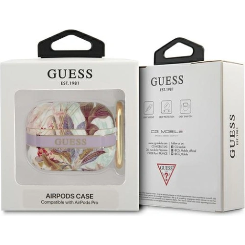 Kup Etui Guess GUAPHHFLU Apple AirPods Pro fioletowy/purple Flower Strap Collection - GUE1757PRP - {ean13} - Sklep Home Screen