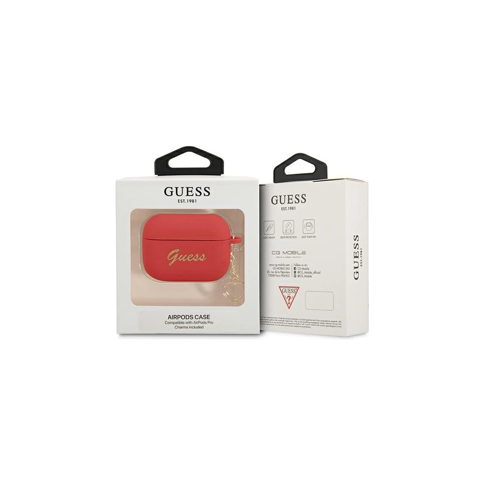 Etui Guess GUAPLSCHSR Apple AirPods 3 czerwony/red Silicone Charm Heart Collection