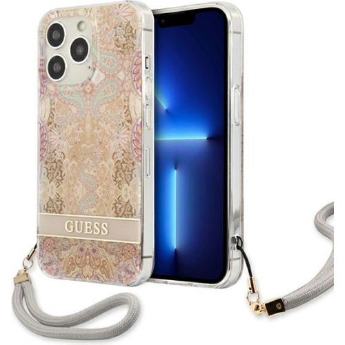Kup Etui Guess GUHCP13LHFLSD Apple iPhone 13 Pro arany színű/hardcase Flower Strap - GUE1760GLD - {ean13} - Sklep Home Screen