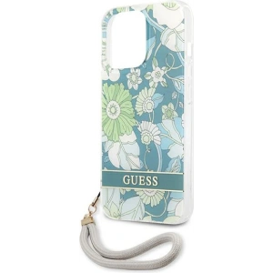 Etui Guess GUHCP13LHFLSN Apple iPhone 13 Pro zielony/green hardcase Flower Strap