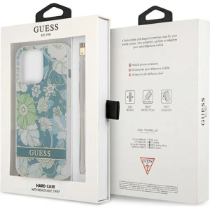 Etui Guess GUHCP13LHFLSN Apple iPhone 13 Pro zielony/green hardcase Flower Strap