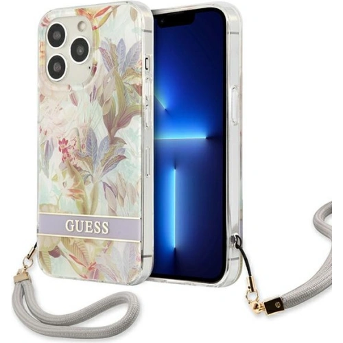 Kup Etui Guess GUHCP13LHFLSU Apple iPhone 13 Pro violet/hardcase cu model de flori Strap - GUE1762PRP - {ean13} - Sklep Home Screen