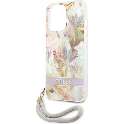 Kup Etui Guess GUHCP13LHFLSU Apple iPhone 13 Pro violet/hardcase cu model de flori Strap - GUE1762PRP - {ean13} - Sklep Home Screen
