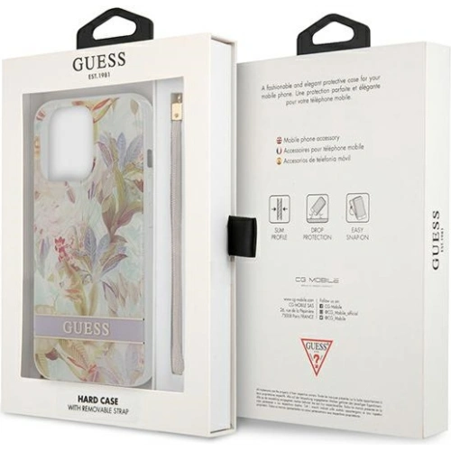 Kup Etui Guess GUHCP13LHFLSU Apple iPhone 13 Pro violet/hardcase cu model de flori Strap - GUE1762PRP - {ean13} - Sklep Home Screen