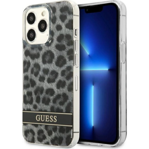 Buy Guess GUHCP13LHSLEOK Apple iPhone 13 Pro grey hardcase Leopard - GUE1763GRY - {ean13} - Home Screen Store Europe