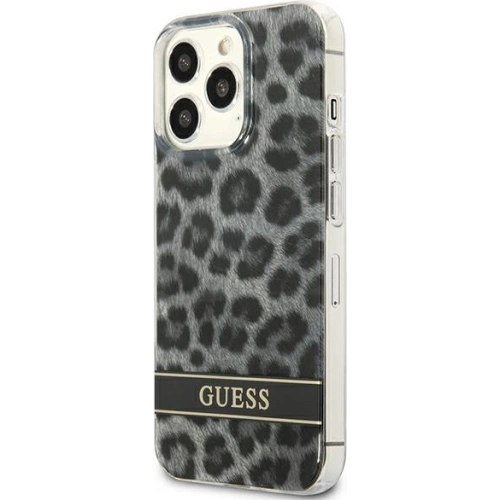 Buy Guess GUHCP13LHSLEOK Apple iPhone 13 Pro grey hardcase Leopard - GUE1763GRY - {ean13} - Home Screen Store Europe