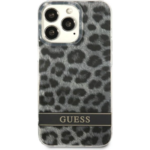 Buy Guess GUHCP13LHSLEOK Apple iPhone 13 Pro grey hardcase Leopard - GUE1763GRY - {ean13} - Home Screen Store Europe