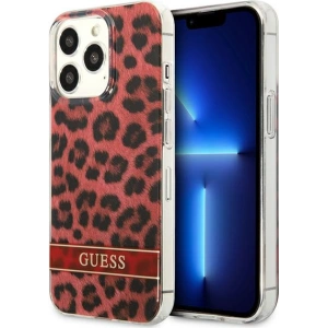 Etui Guess GUHCP13LHSLEOR Apple iPhone 13 Pro czerwony/red hardcase Leopard