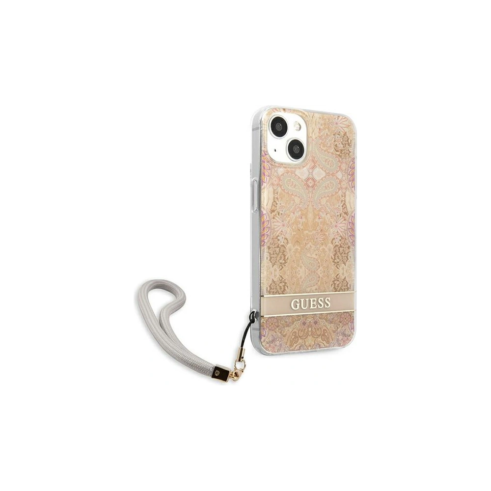 Etui Guess GUHCP13MHFLSD Apple iPhone 13 złoty/gold hardcase Flower Strap