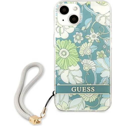 Buy Guess GUHCP13MHFLSN Apple iPhone 13 green hardcase Flower Strap - GUE1769GRN - {ean13} - Home Screen Store Europe