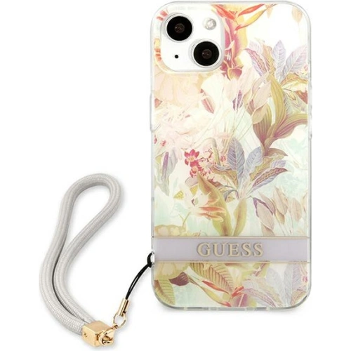 Buy Guess GUHCP13MHFLSU Apple iPhone 13 purple hardcase Flower Strap - GUE1770PRP - {ean13} - Home Screen Store Europe