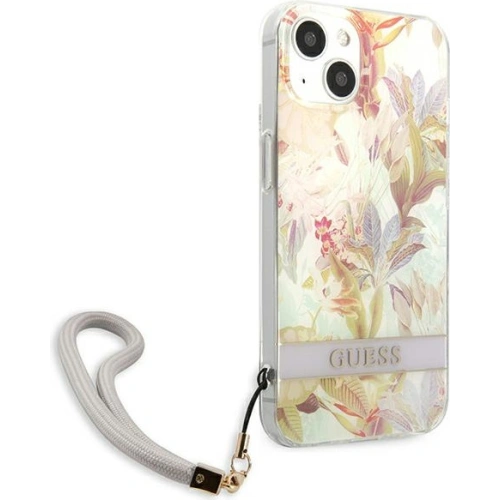 Buy Guess GUHCP13MHFLSU Apple iPhone 13 purple hardcase Flower Strap - GUE1770PRP - {ean13} - Home Screen Store Europe