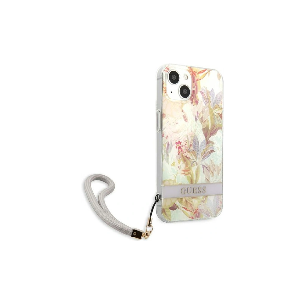 Etui Guess GUHCP13MHFLSU Apple iPhone 13 fioletowy/purple hardcase Flower Strap