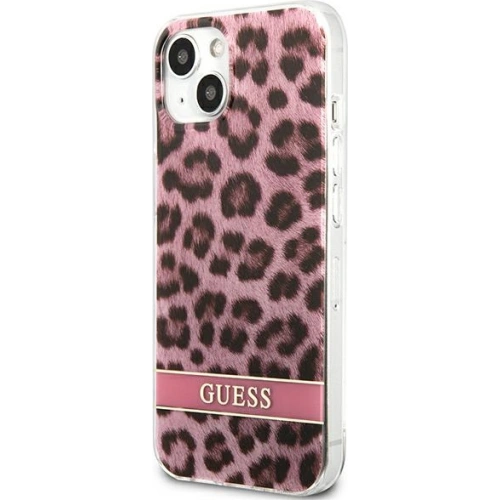 Buy Guess GUHCP13MHSLEOP Apple iPhone 13 pink hardcase Leopard - GUE1771PNK - {ean13} - Home Screen Store Europe