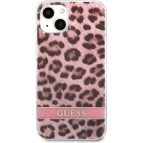 Buy Guess GUHCP13MHSLEOP Apple iPhone 13 pink hardcase Leopard - GUE1771PNK - {ean13} - Home Screen Store Europe