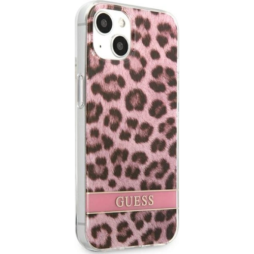 Buy Guess GUHCP13MHSLEOP Apple iPhone 13 pink hardcase Leopard - GUE1771PNK - {ean13} - Home Screen Store Europe