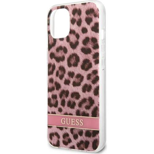 Buy Guess GUHCP13MHSLEOP Apple iPhone 13 pink hardcase Leopard - GUE1771PNK - {ean13} - Home Screen Store Europe