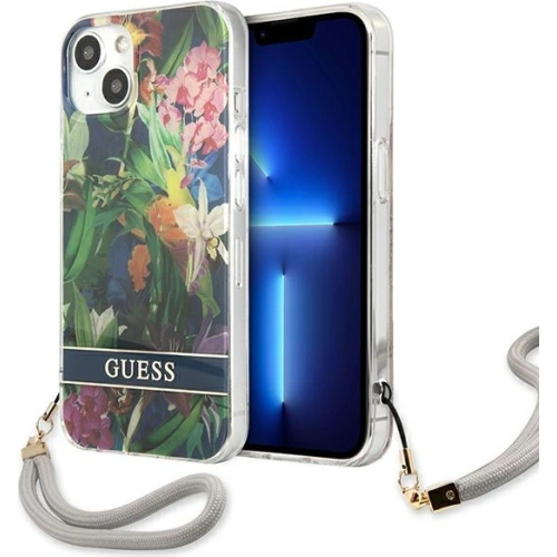 Kup Etui Guess GUHCP13SHFLSB Apple iPhone 13 mini albastru/blue hardcase Flower Strap - GUE1773BLU - {ean13} - Sklep Home Screen