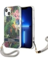 Etui Guess GUHCP13SHFLSB Apple iPhone 13 mini albastru/blue hardcase Flower Strap