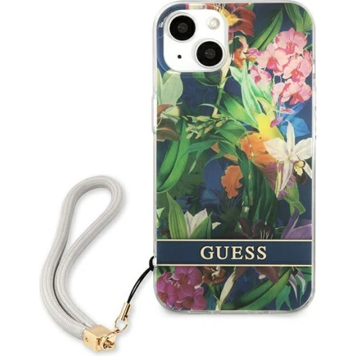 Kup Etui Guess GUHCP13SHFLSB Apple iPhone 13 mini albastru/blue hardcase Flower Strap - GUE1773BLU - {ean13} - Sklep Home Screen