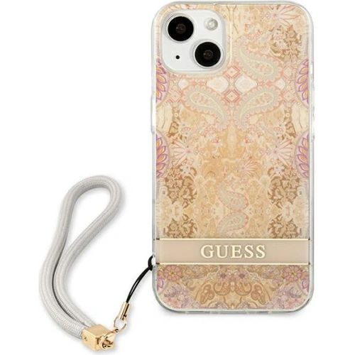 Kup Etui Guess GUHCP13SHFLSD Apple iPhone 13 mini aur/gold hardcase Flower Strap - GUE1774GLD - {ean13} - Sklep Home Screen