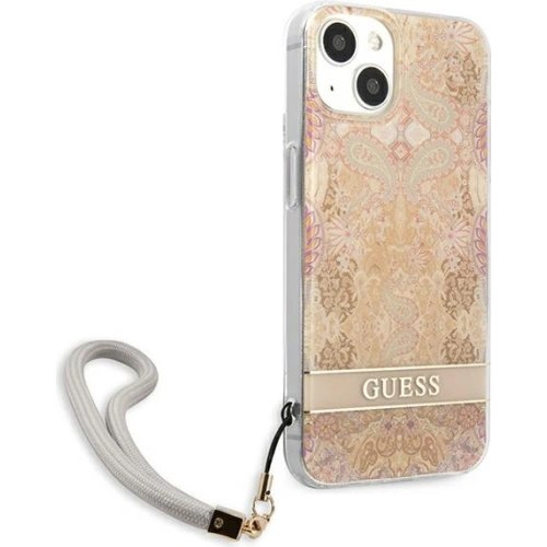 Kup Etui Guess GUHCP13SHFLSD Apple iPhone 13 mini aur/gold hardcase Flower Strap - GUE1774GLD - {ean13} - Sklep Home Screen