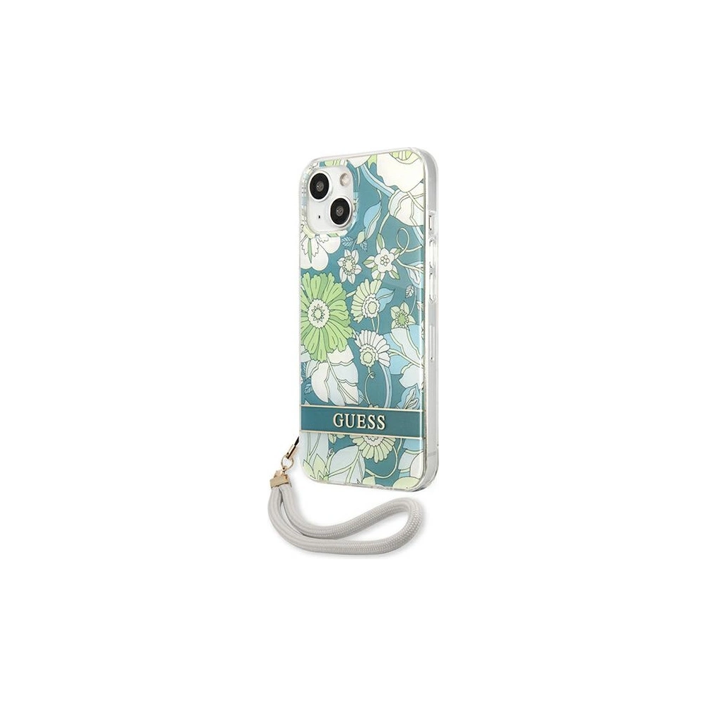 Etui Guess GUHCP13SHFLSN Apple iPhone 13 mini zielony/green hardcase Flower Strap