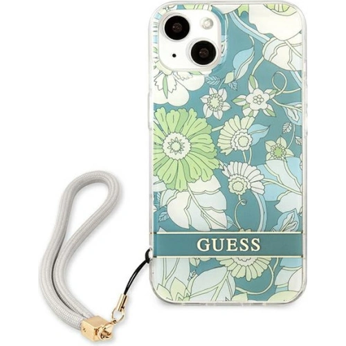 Kup Etui Guess GUHCP13SHFLSN Apple iPhone 13 mini zielony/green hardcase Flower Strap - GUE1775GRN - {ean13} - Sklep Home Screen