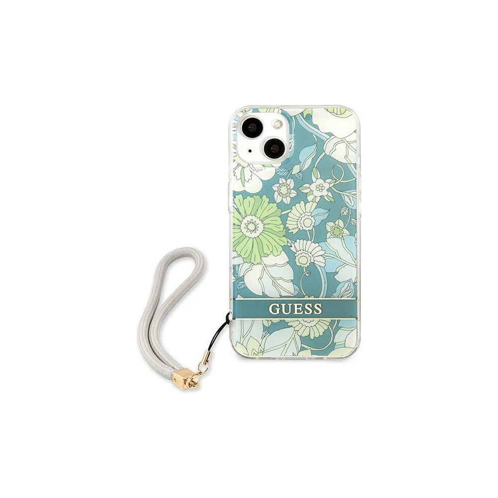 Etui Guess GUHCP13SHFLSN Apple iPhone 13 mini zielony/green hardcase Flower Strap