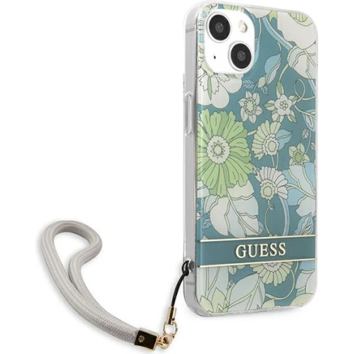 Kup Case Guess GUHCP13SHFLSN Apple iPhone 13 mini grün/green hardcase Flower Strap - GUE1775GRN - {ean13} - Sklep Home Screen
