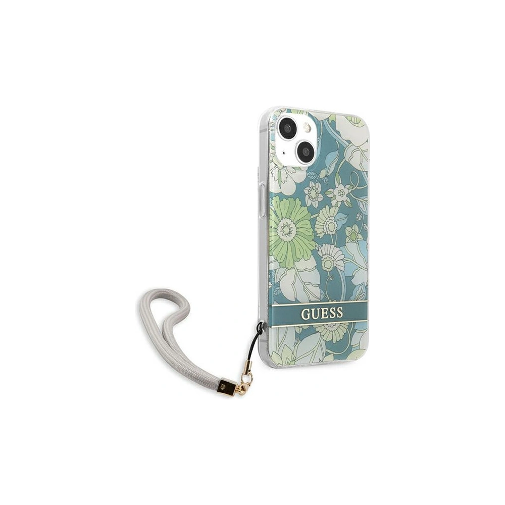 Etui Guess GUHCP13SHFLSN Apple iPhone 13 mini zielony/green hardcase Flower Strap