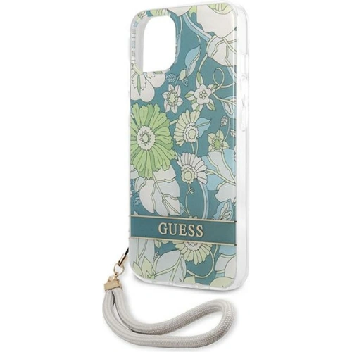 Kup Case Guess GUHCP13SHFLSN Apple iPhone 13 mini grün/green hardcase Flower Strap - GUE1775GRN - {ean13} - Sklep Home Screen