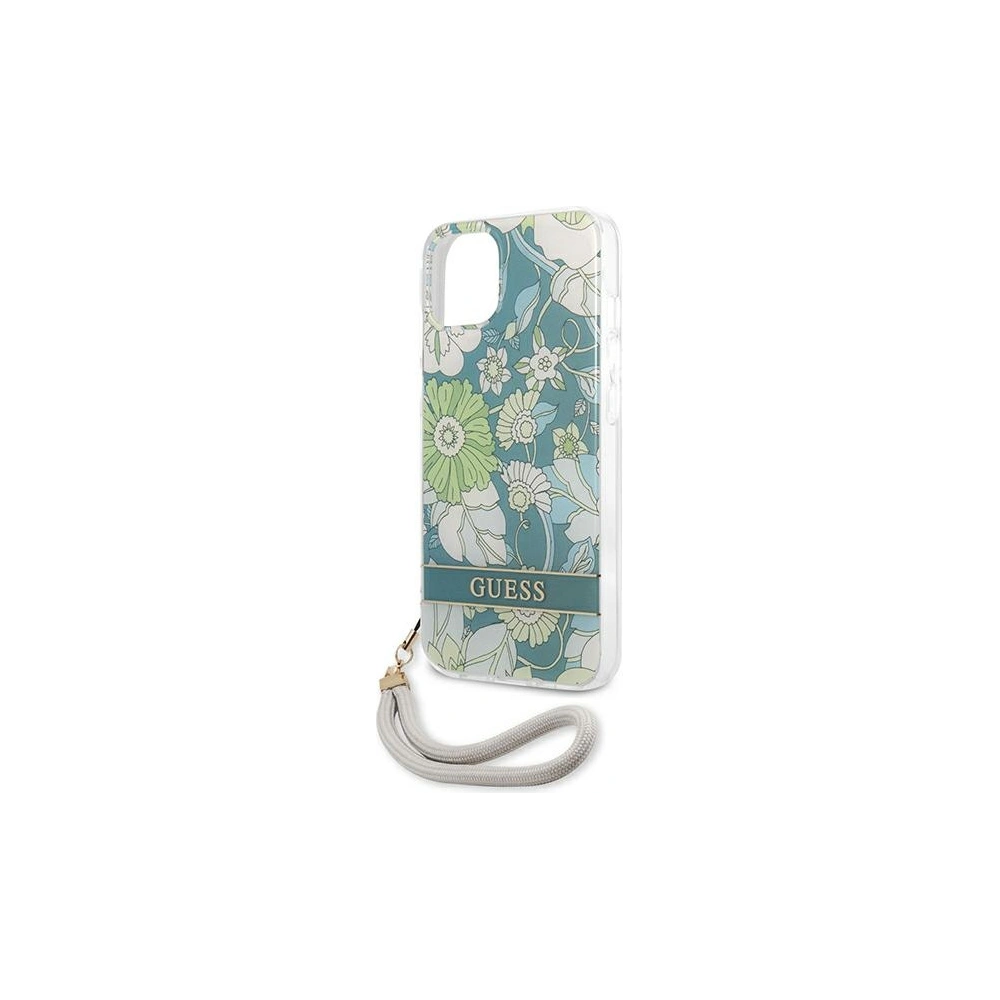 Etui Guess GUHCP13SHFLSN Apple iPhone 13 mini zielony/green hardcase Flower Strap
