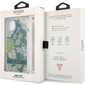 Kup Case Guess GUHCP13SHFLSN Apple iPhone 13 mini grün/green hardcase Flower Strap - GUE1775GRN - {ean13} - Sklep Home Screen