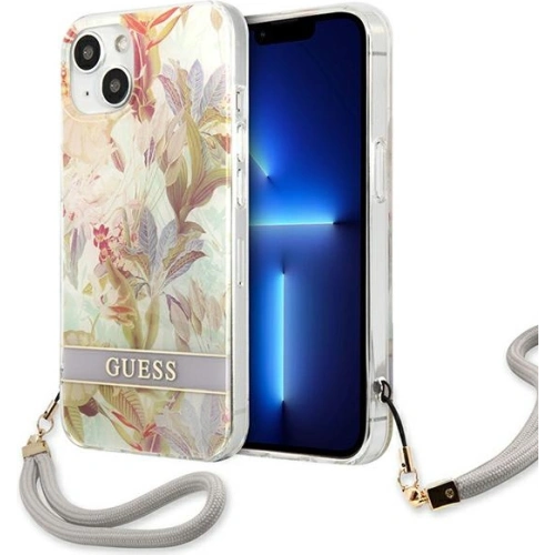Kup Etui Guess GUHCP13SHFLSU Apple iPhone 13 mini fioletowy/purple hardcase Flower Strap - GUE1776PRP - {ean13} - Sklep Home Screen