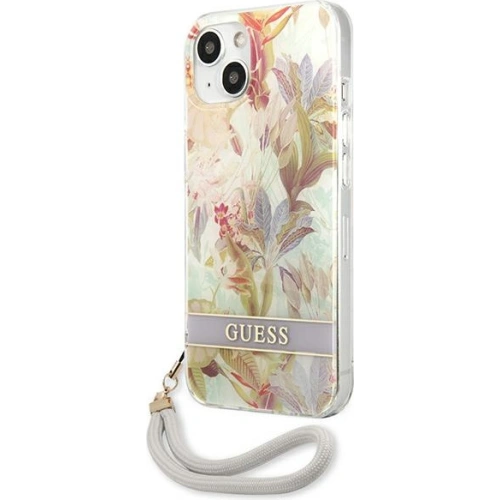 Kup Etui Guess GUHCP13SHFLSU Apple iPhone 13 mini fioletowy/purple hardcase Flower Strap - GUE1776PRP - {ean13} - Sklep Home Screen