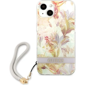 Kup Case Guess GUHCP13SHFLSU Apple iPhone 13 mini lila/purple Hardcase mit Flower Strap - GUE1776PRP - {ean13} - Sklep Home Screen