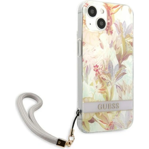 Kup Etui Guess GUHCP13SHFLSU Apple iPhone 13 mini fioletowy/purple hardcase Flower Strap - GUE1776PRP - {ean13} - Sklep Home Screen
