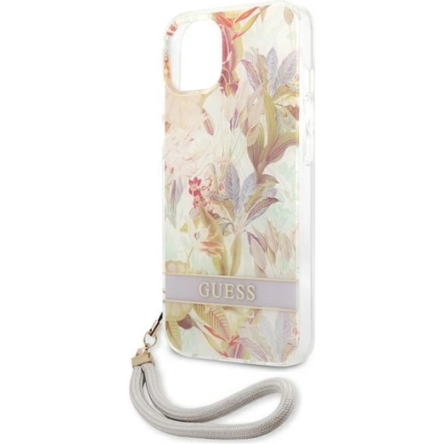 Kup Etui Guess GUHCP13SHFLSU Apple iPhone 13 mini fioletowy/purple hardcase Flower Strap - GUE1776PRP - {ean13} - Sklep Home Screen