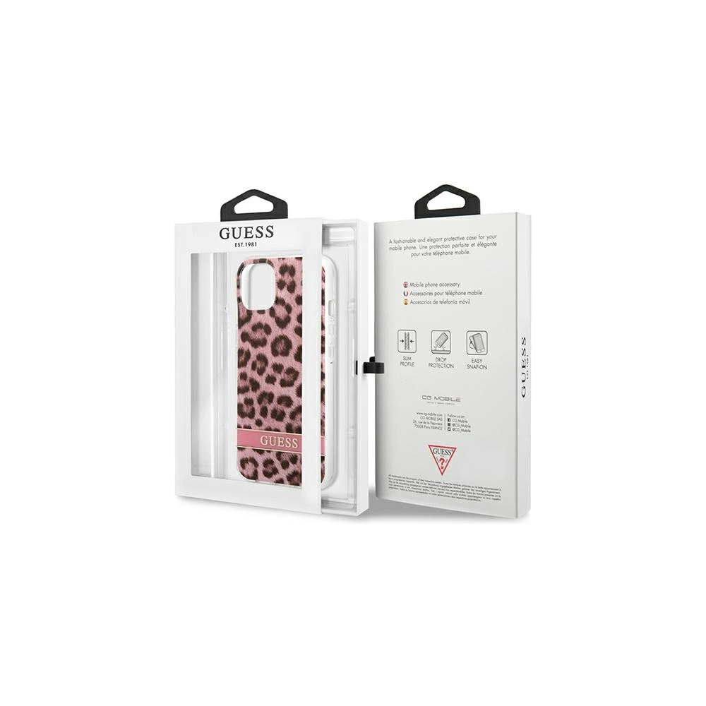 Etui Guess GUHCP13SHSLEOP Apple iPhone 13 mini różowy/pink hardcase Leopard