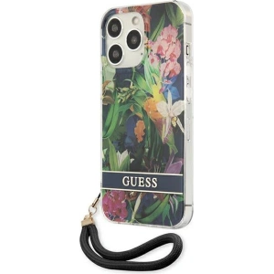 Buy Guess GUHCP13XHFLSB Apple iPhone 13 Pro Max blue hardcase Flower Strap - GUE1779BLU - {ean13} - Home Screen Store Europe